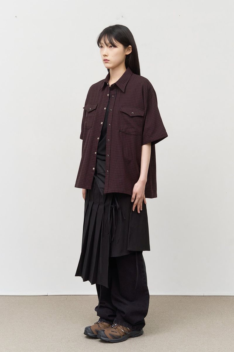 (W) Has Pleats Wrap Skirt