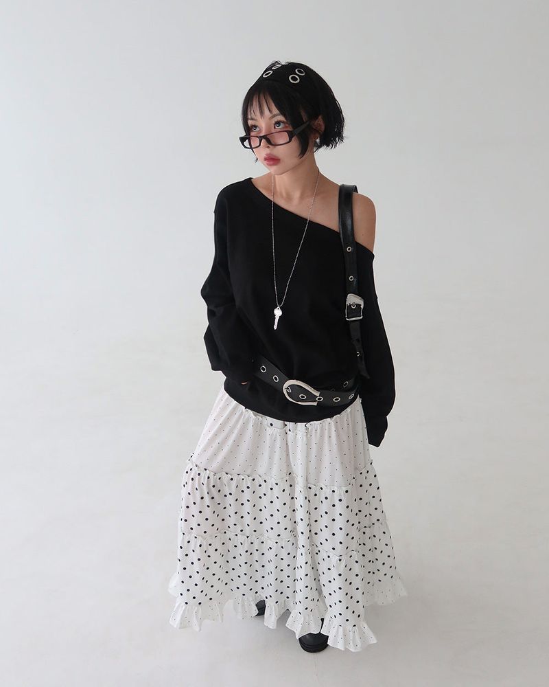 Dot Dot Dot Cancan Long Skirt