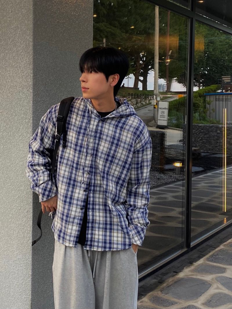 Avant-check hooded shirt  3C
