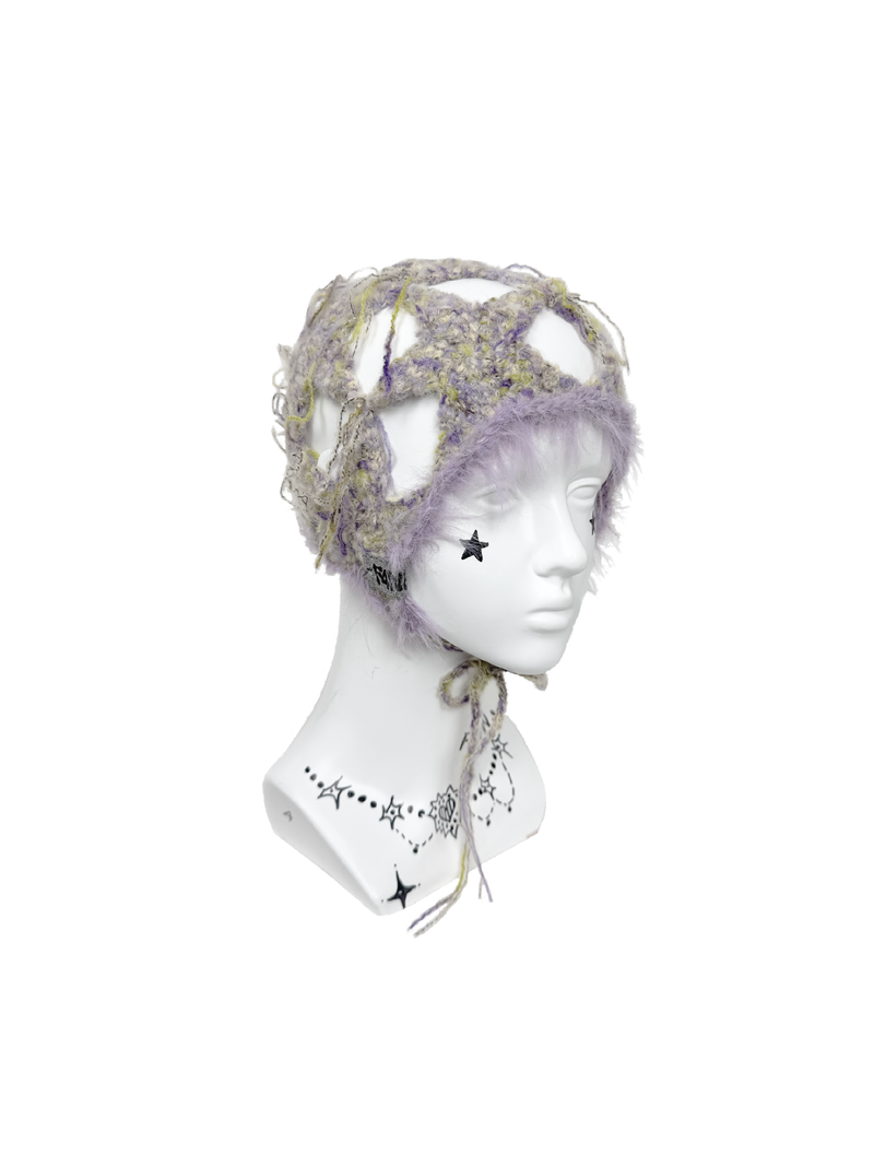 ’Smoky Twilight‘Crochet Boho Star Mesh net Cap