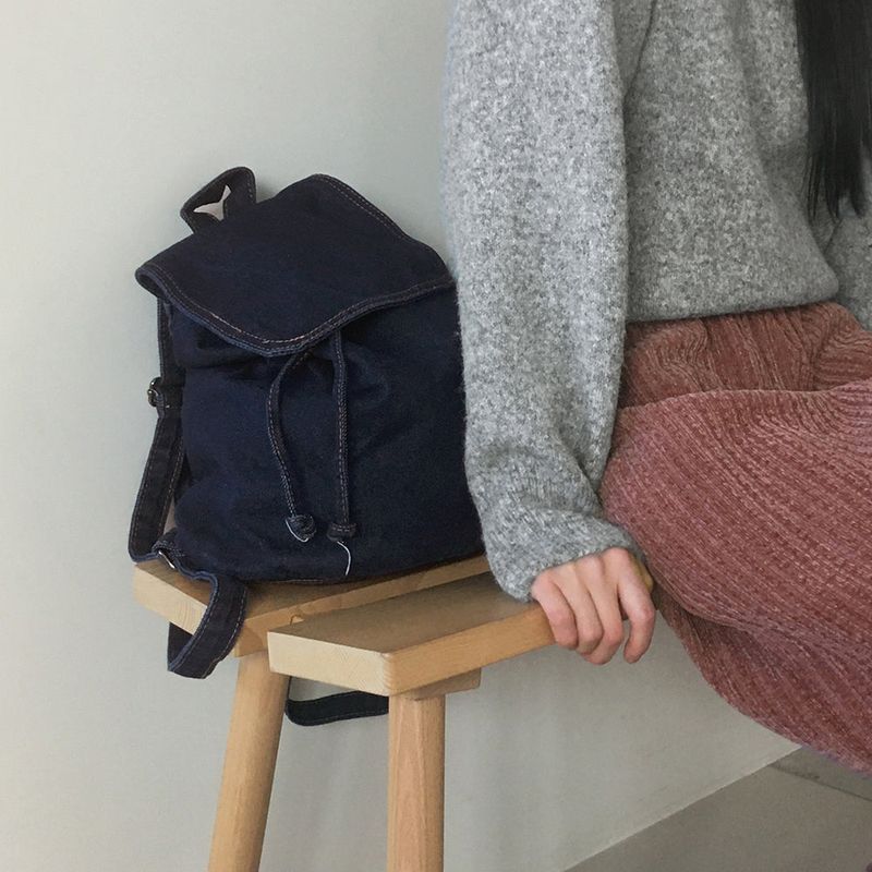 Taple denim cotton bucket backpack