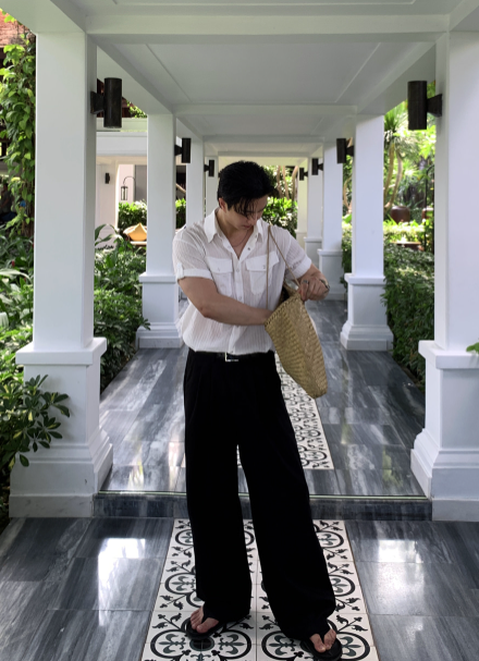 Look Mallet Classic Two-Tuck Cotton Wide Pants