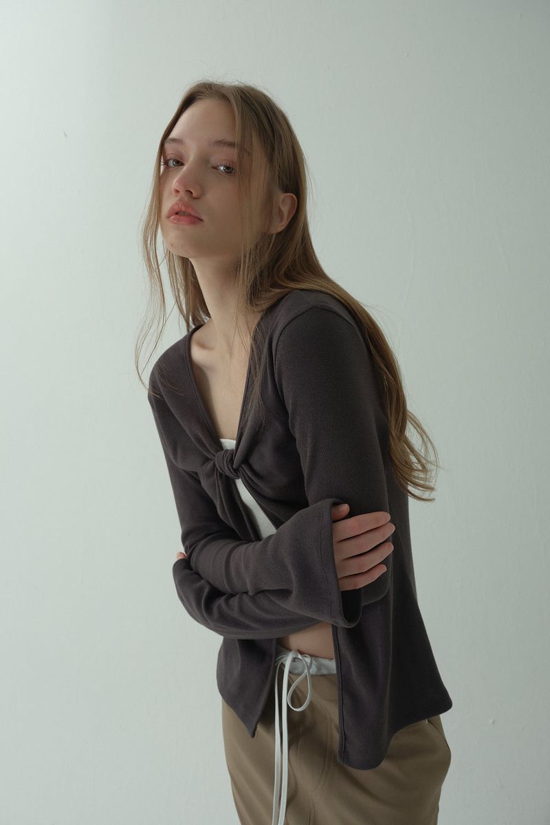 TWIST PEARL KNIT_CHARCOAL