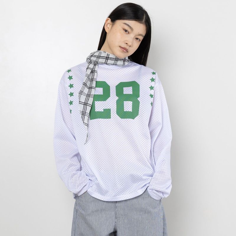Twister Check Scarf - White