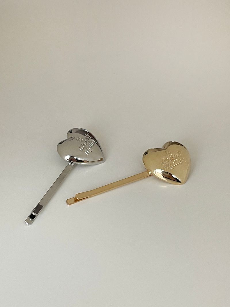 Girls heart hair pin (Gold) 