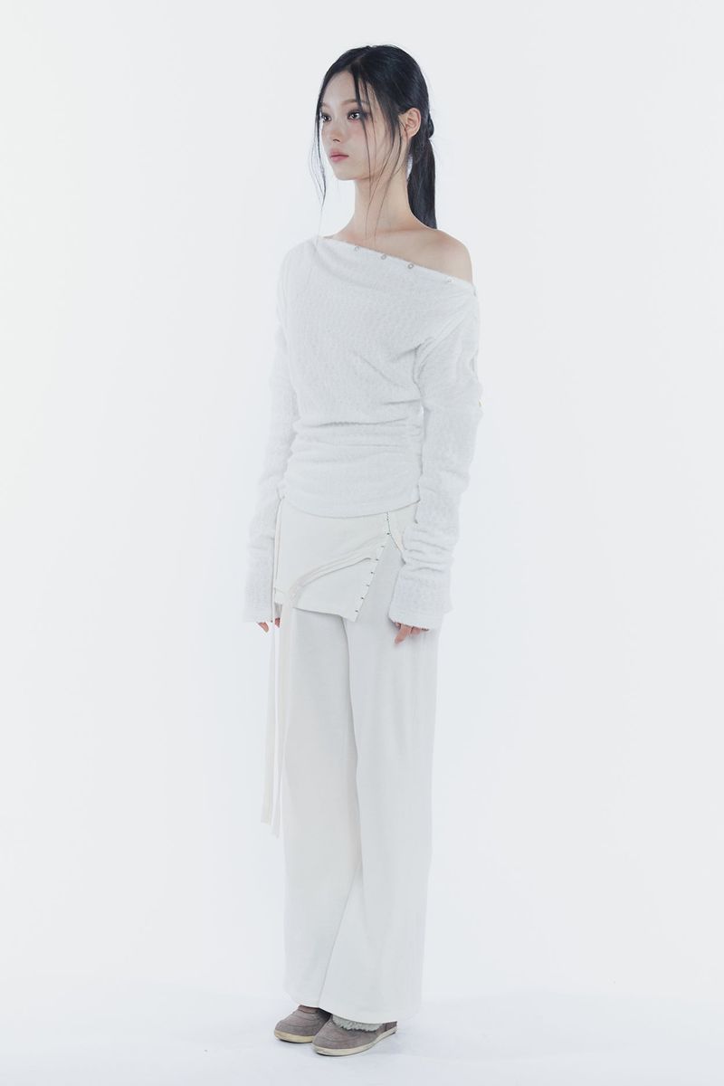 RUBY HOOK LAYERED PANTS cream