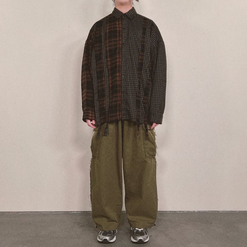 double check deconstructed shirt_brown