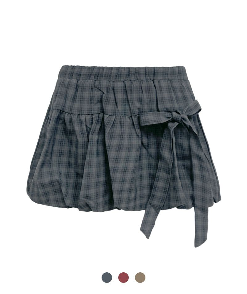 Cozy&Kitsch(コージーアンドキッチ)の「Rosetta Check Ribbon Balloon Skirt(Skirts)」