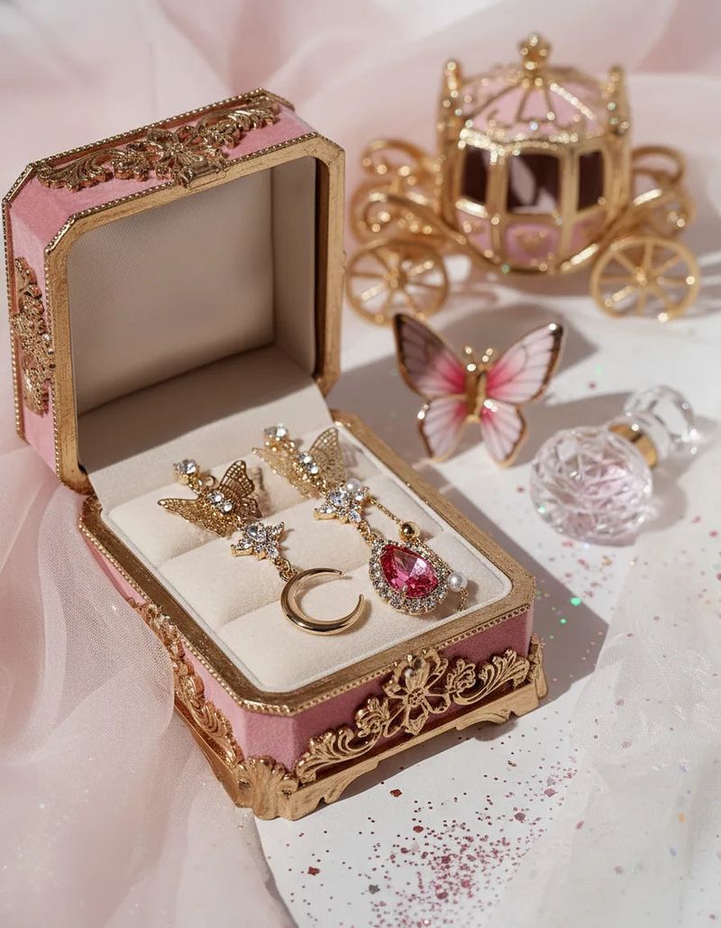 Rosepink Moon Butterfly Earring