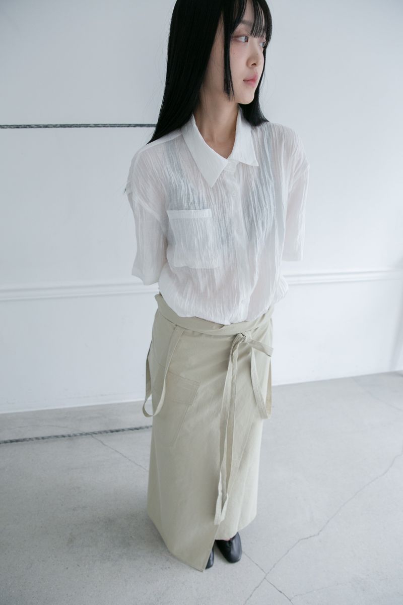 cotton suspender wrap skirt(3colors)