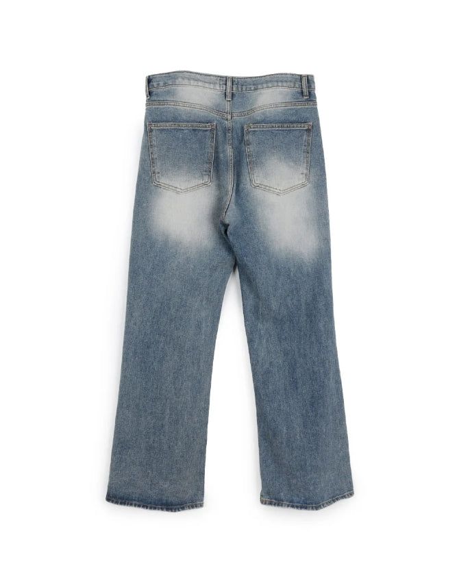 Kaise Washed Semi-Flare Jeans