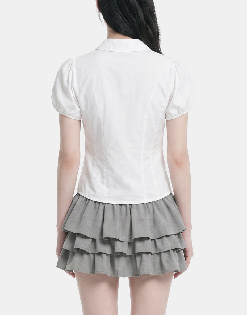Arelia Frill Button Blouse