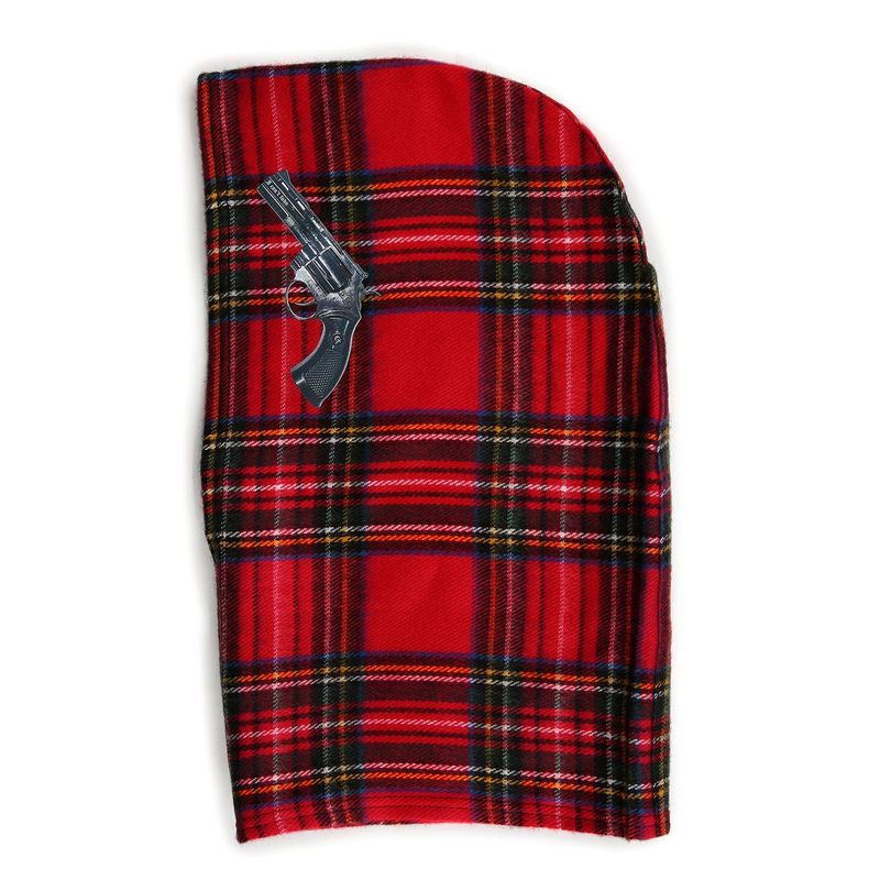 1 5 pistol check balaclava - RED