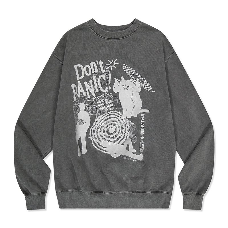 mahagrid(マハグリッド)の「DON’T PANIC PIGMENT SWEATSHIRT(Tops)」