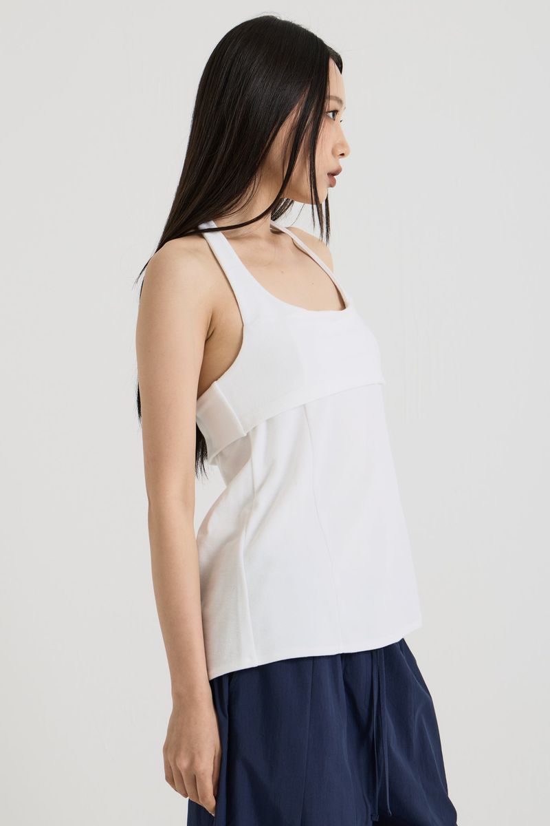Halterneck sleeveless, White