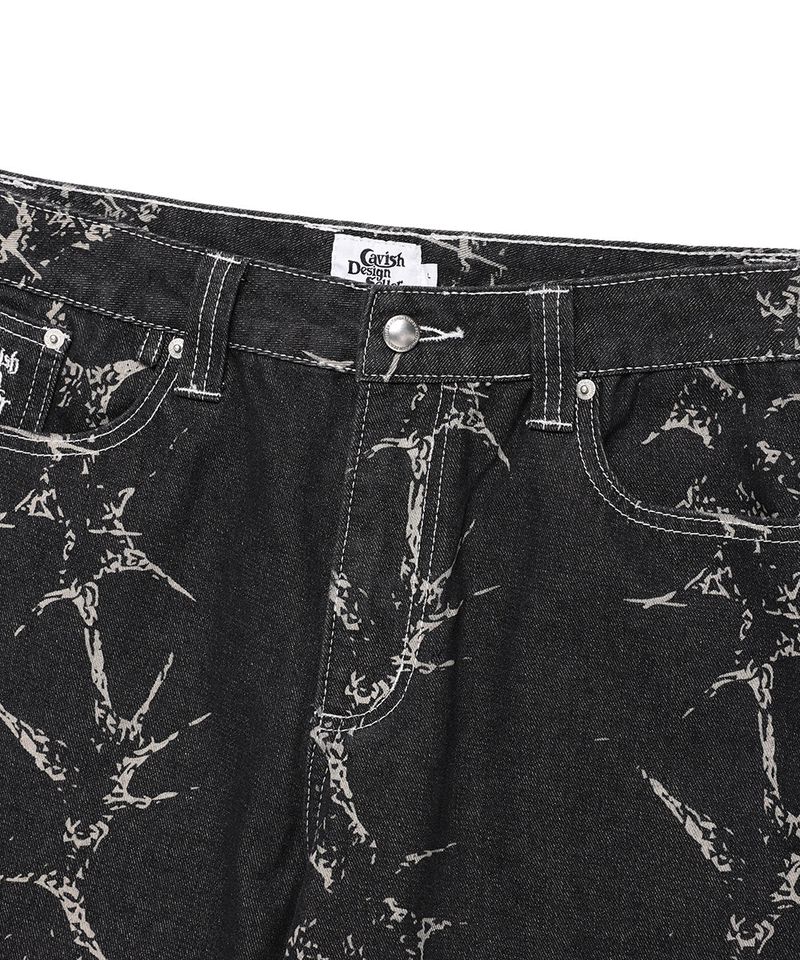 PRINTED CARPENTER DENIM PANTS BLACK(CV2FSUD110A)