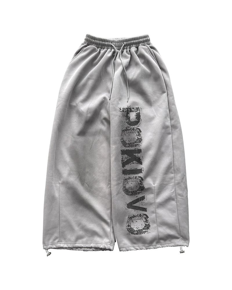 Poki Big Wide Lettering Sweat Pants