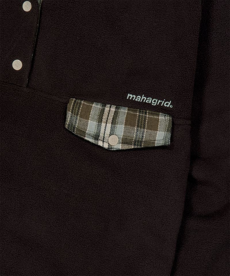 CHECK FLEECE ANORAK_BROWN