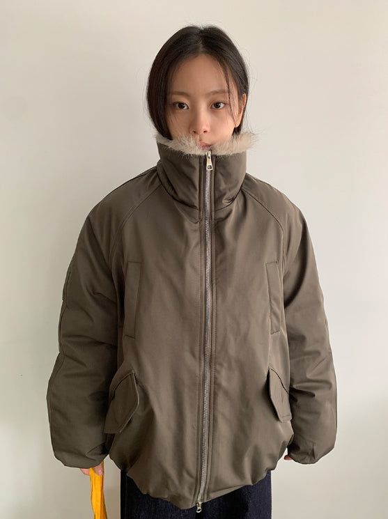 BAON（バオン）の「Viewpass High Neck Fur Bomber Jacket（Jackets/Outerwear）」