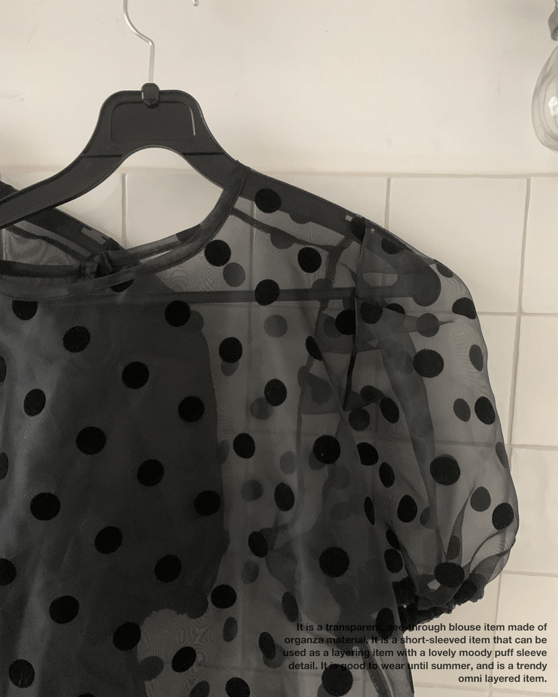 GUSTA（グスタ）の「 Dorothy Organza Puff Sleeve Layered Short Sleeve Blouse (6 Colors)（Tops）」