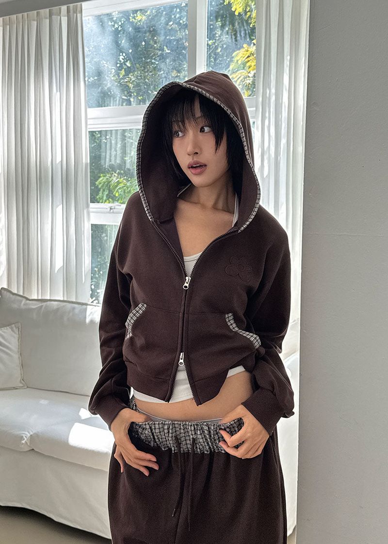 FLOWER CHECK BANDING PANTS