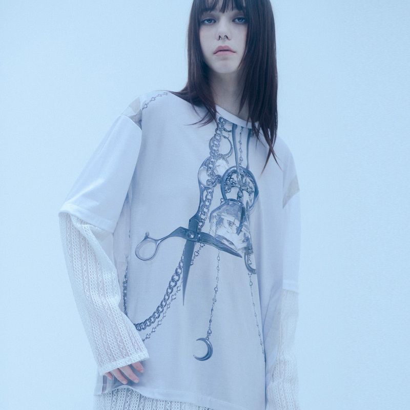 CLUT STUDIO(クラットスタジオ)の「0 6 dripping chain layered t-shirt(Tops)」