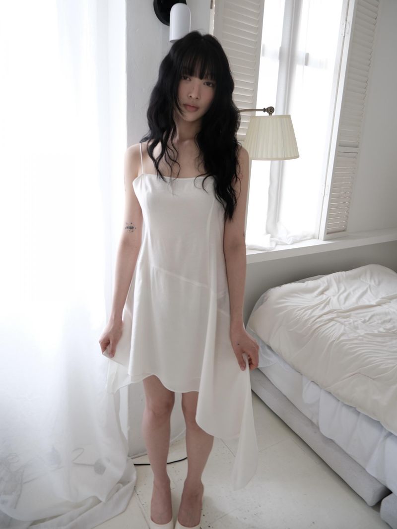 アンバランス シフォン ワンピース