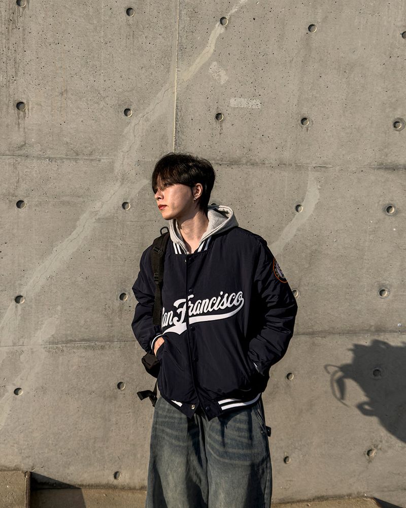 Sanver Lettering Varsity Padding Jumper