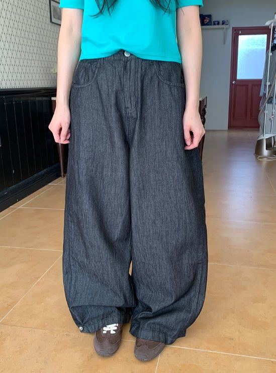 BAON（バオン）の「Maroon Side Button Wide Denim Pants（Pants）」