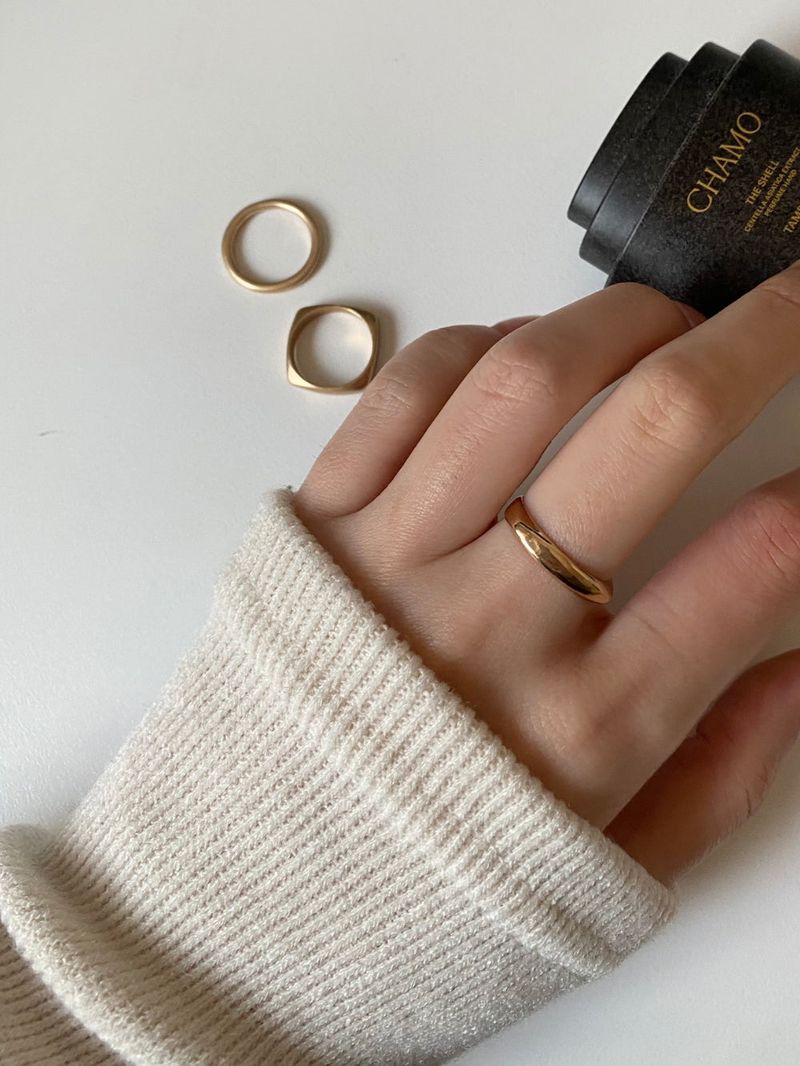 [3 set] modern volume layered ring set