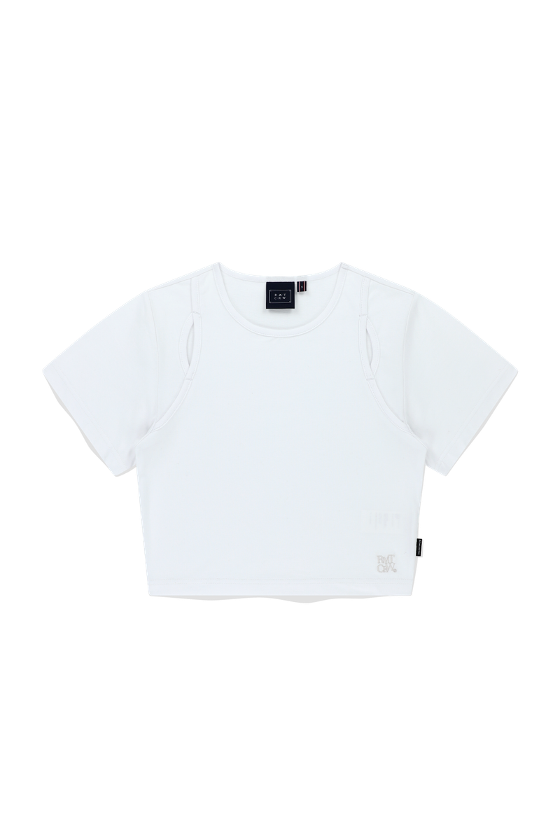 SLIT DETAIL CROP TEE SHIRT