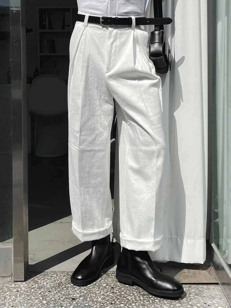 ASCLO Reverse Tuck Cotton Pants (4color)
