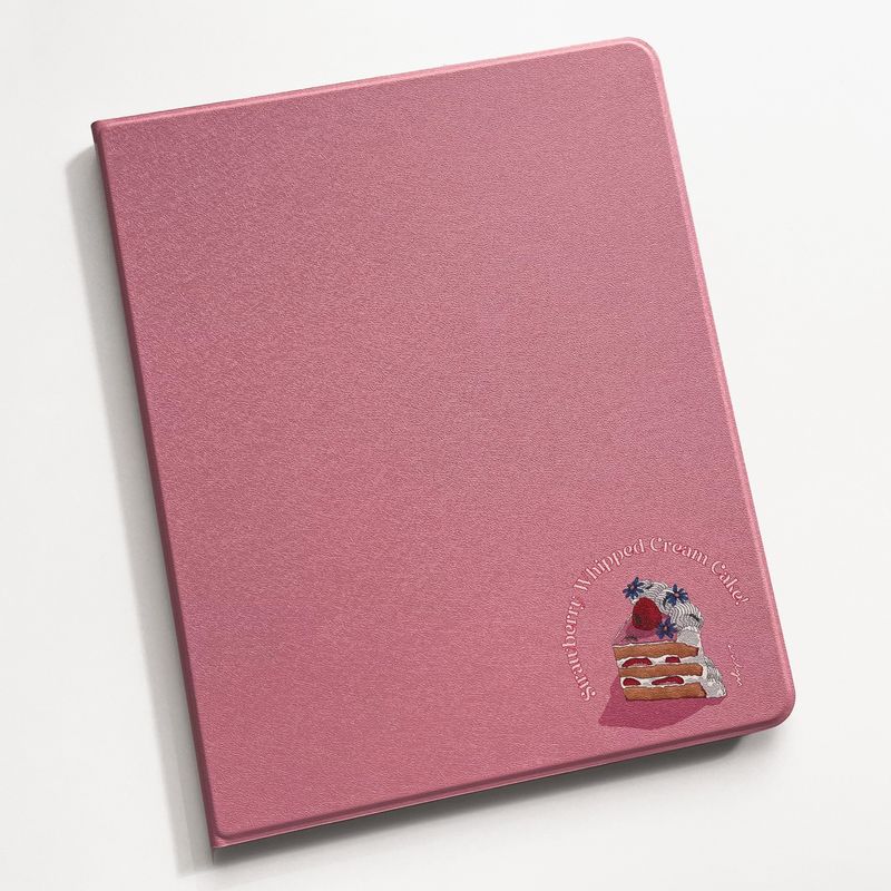 iPad Leatherette Case_Strawberry Whipped Cream Cake