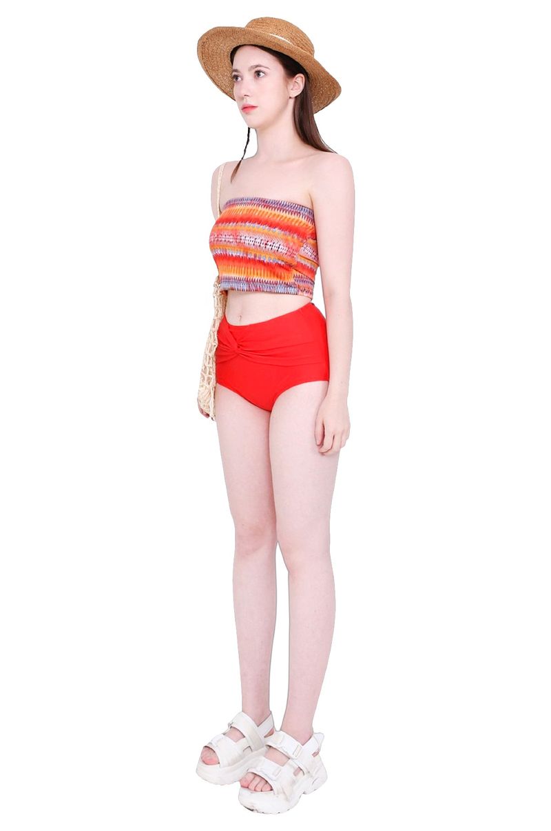 Ethnic crop tube top (orange)
