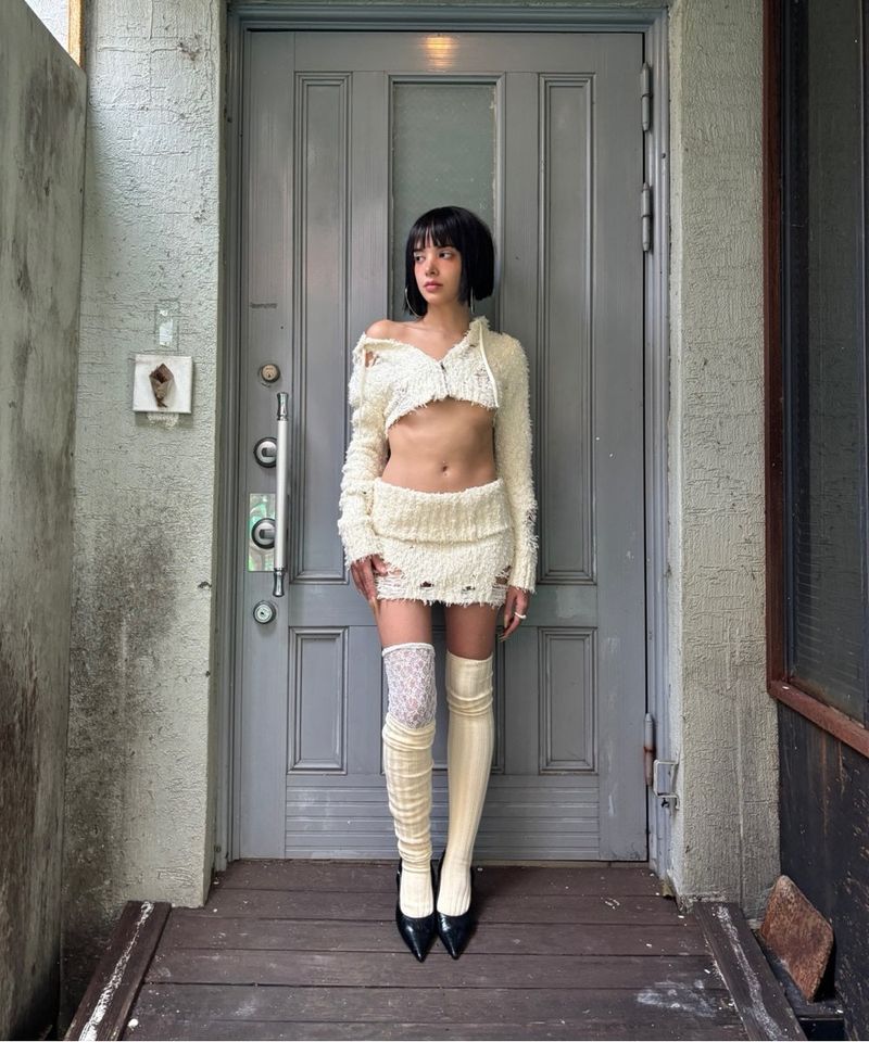 Bn' from(ビーエンフロム)の「Fromニットフードジップアップ (アイボリー)(トップス)」