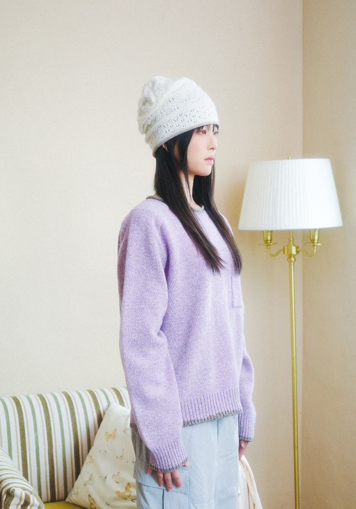 Heisan(ハイサン)の「Dusty Wool Knit Pullover Dusty Lavender(Tops)」