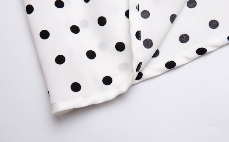 dot halter-neck sleeveless V-neck long dress