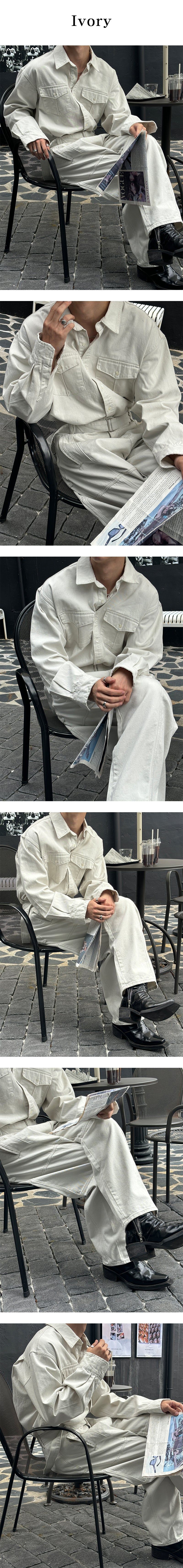  [SET UP가능] Stitch two pocket shirts(2color)