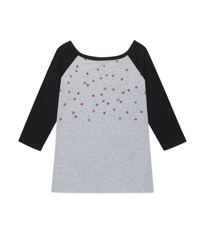 cavish（カビシ）の「U NECK STAR RAGLAN LS TEE GREY(CV2GSFT553A)（Tops）」