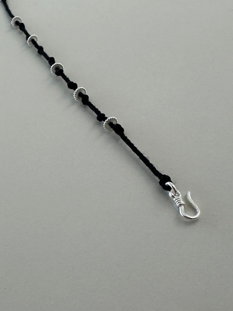 [925silver/Hand made] Flat silver woven bracelet
