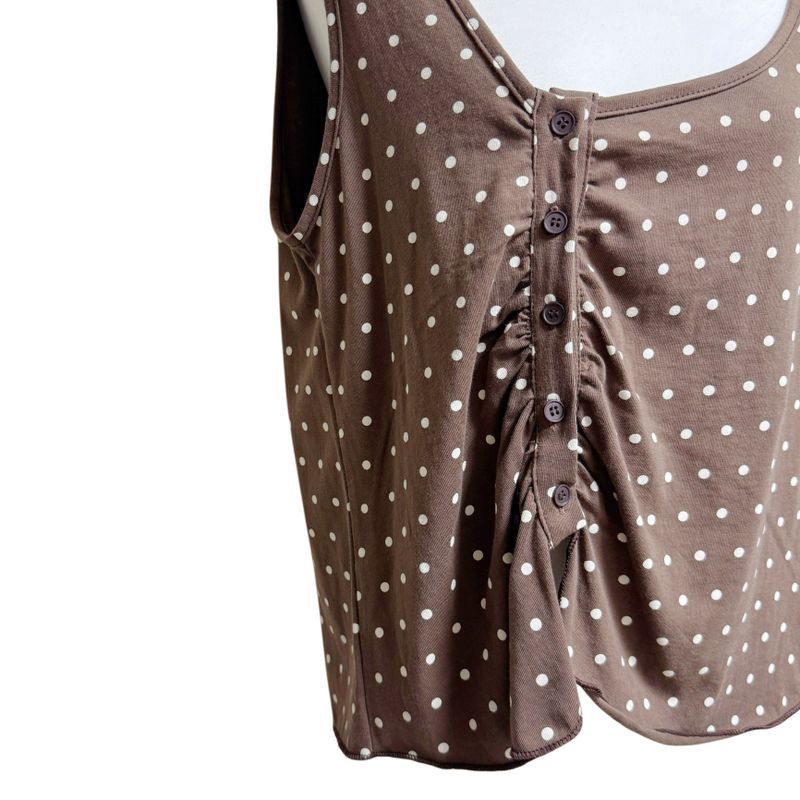 (3color) Dot Shirring Asymmetrical Vest