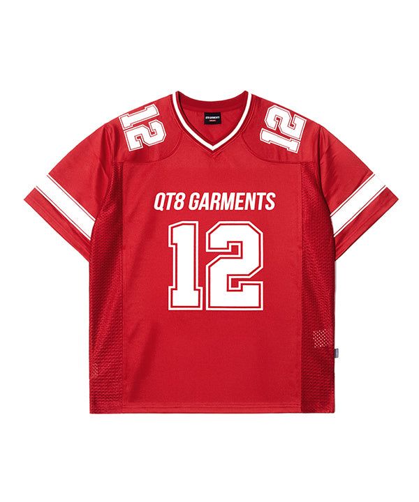 QT8 GARMENTS（キューティーエイトガーメント）の「LB 3R Football Jersey (Red)（Tops）」