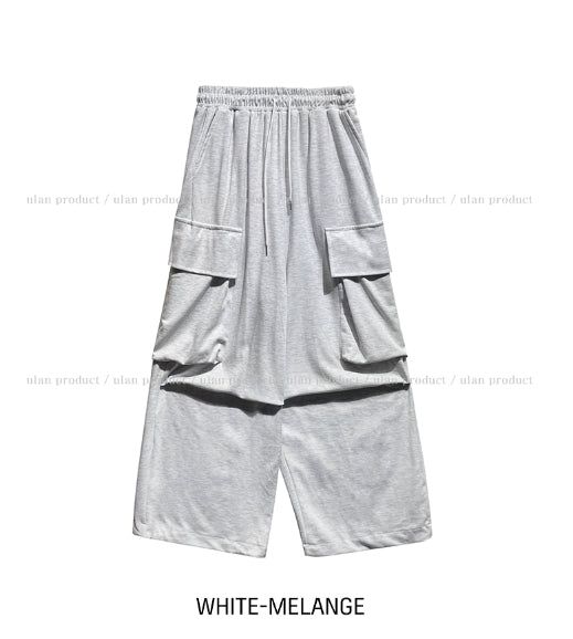 Hack Wide Big Pocket Sweat Cargo Pants
