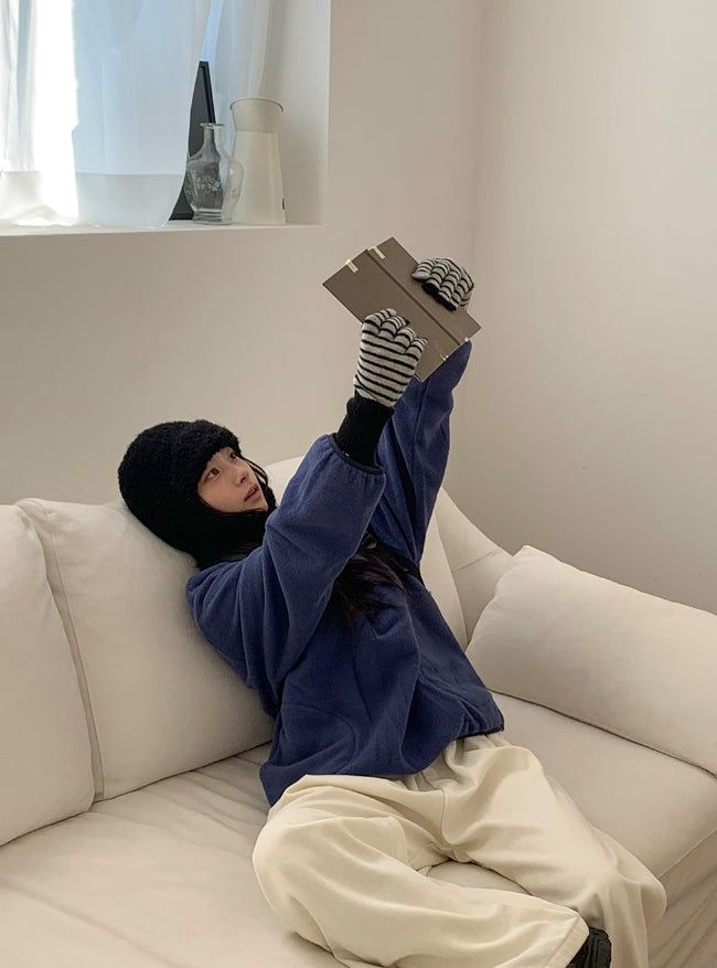 Pundero Wool Stripe Knit Gloves