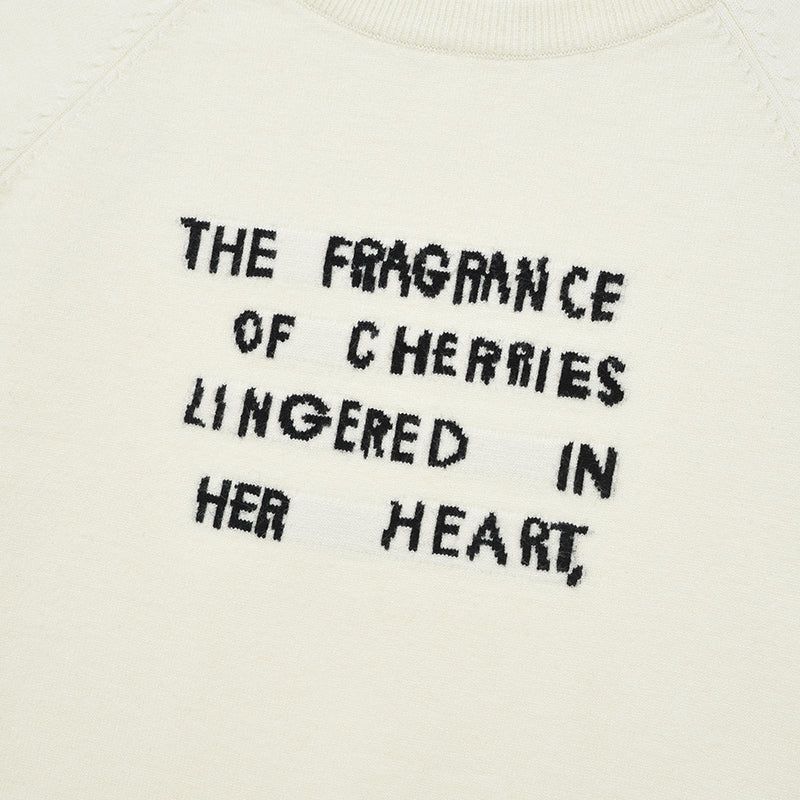CHERRY CONCEPT WORDING KNIT [IVORY]