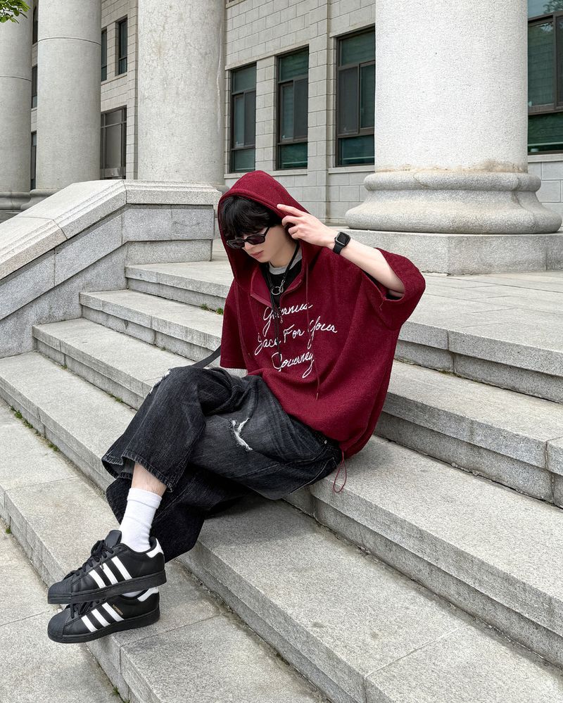 26SS★ Airy Half Hood Zip Up