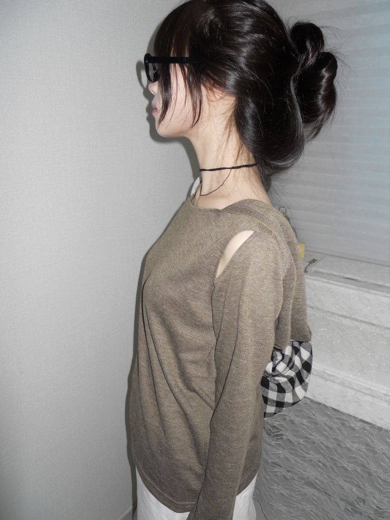 unbal slit hoodie