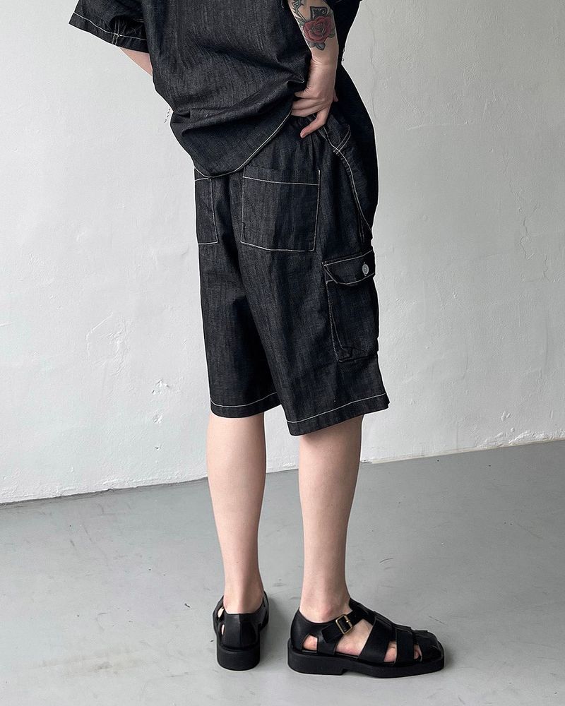 SI denim cargo shorts