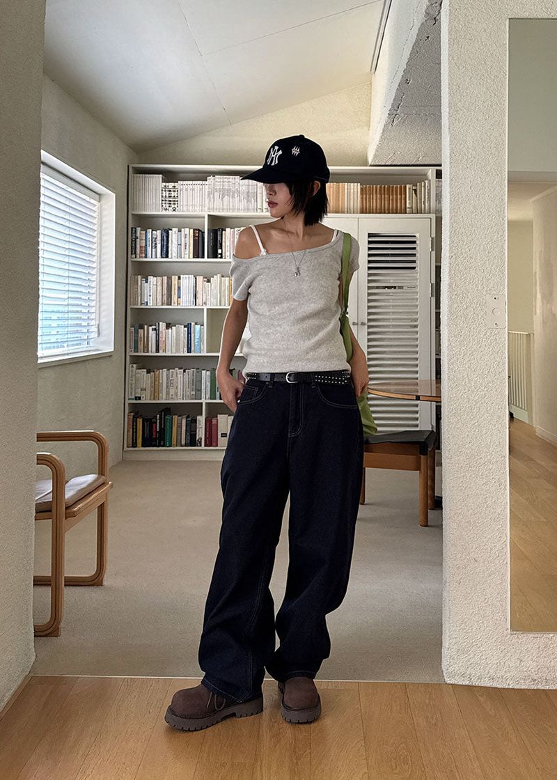 NONFADE STITCH WIDE DENIM (S-L)