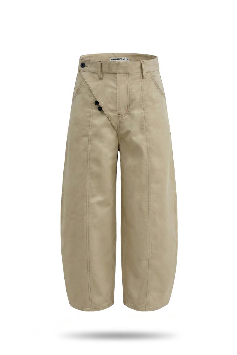 26SS★ WRAP CURVED COTTON TROUSER